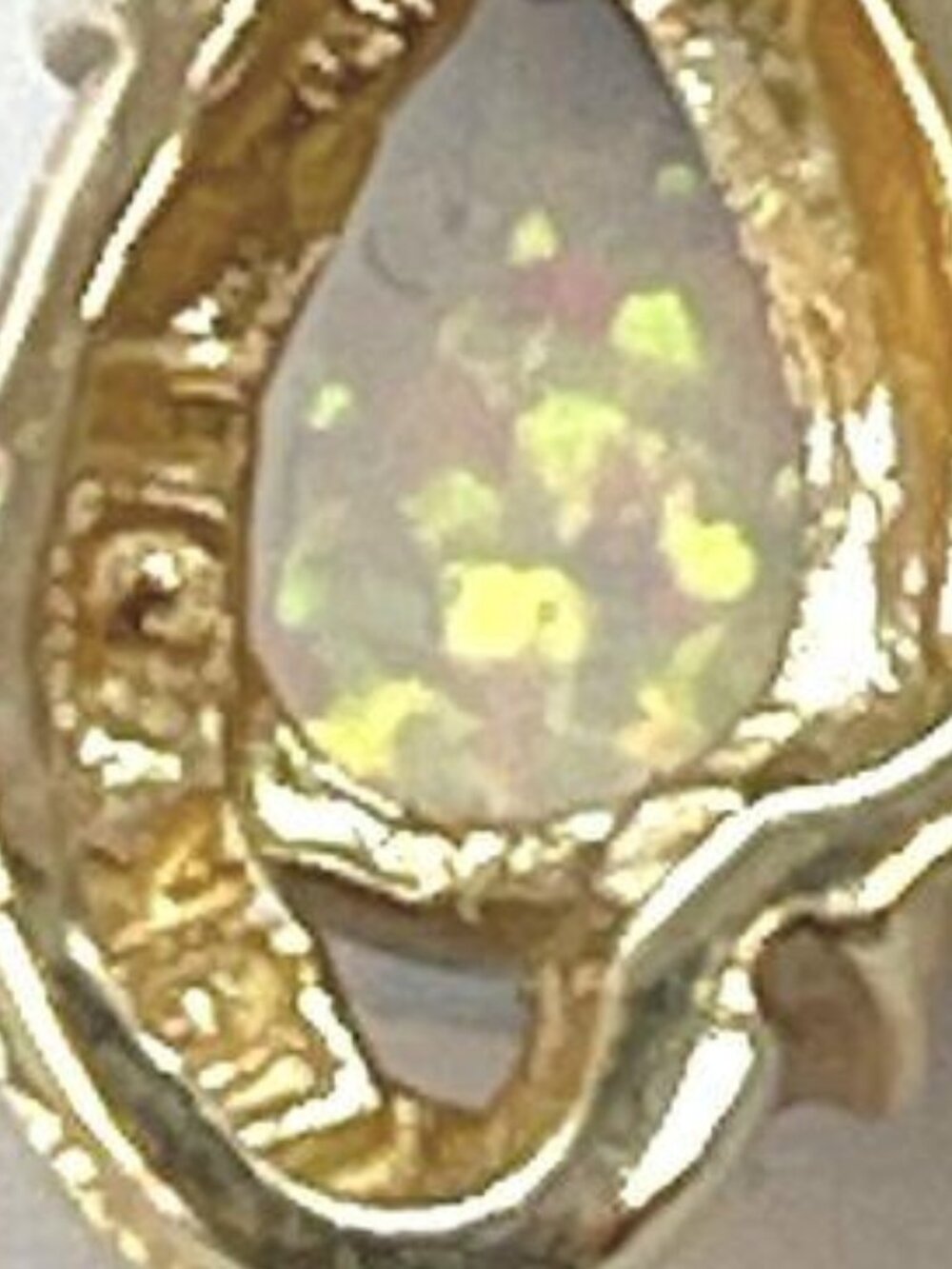 10k Yellow Gold Opal & Diamond Accent Pendant 1.3g - Picture 6 of 7